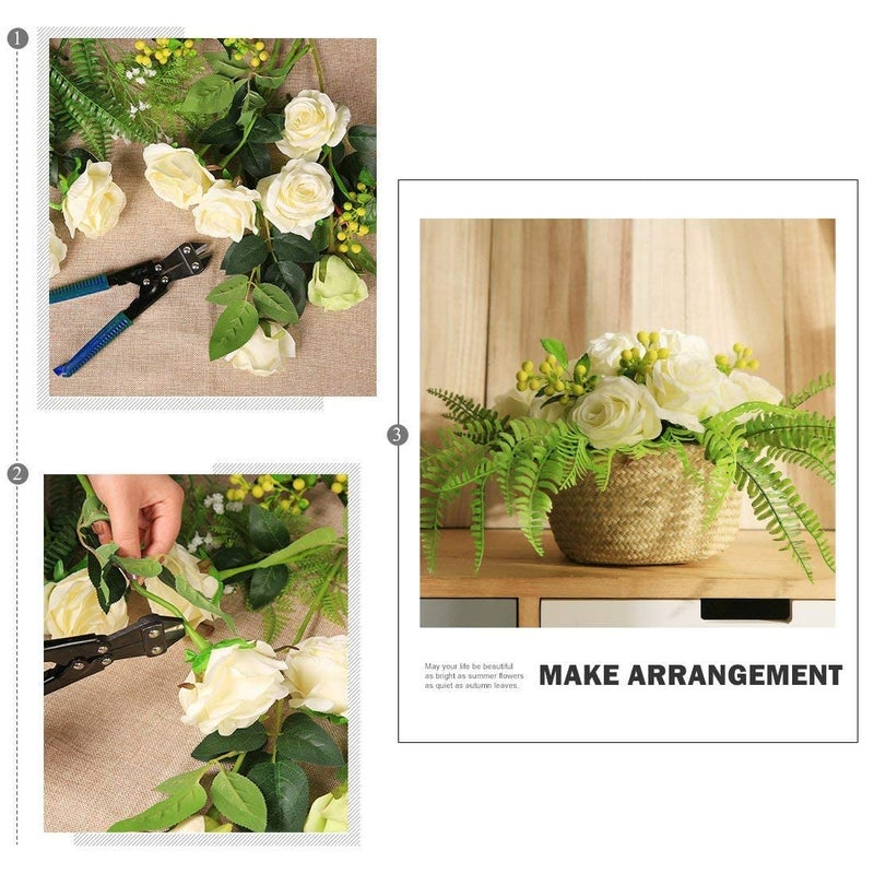 Laelfe 12 PCS Artificial Flowers Roses Silk Flowers Fake Long Stem Artificial Roses for Home Wedding Bathroom Kitchen Decorations - Image 4